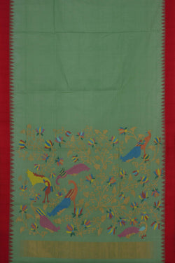 Image of Uppada Cotton Green Saree