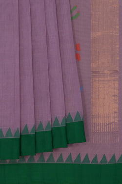 Image of Uppada Cotton Purple Saree