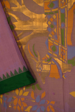 Image of Uppada Cotton Purple Saree