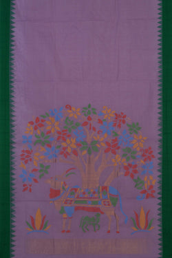 Image of Uppada Cotton Purple Saree