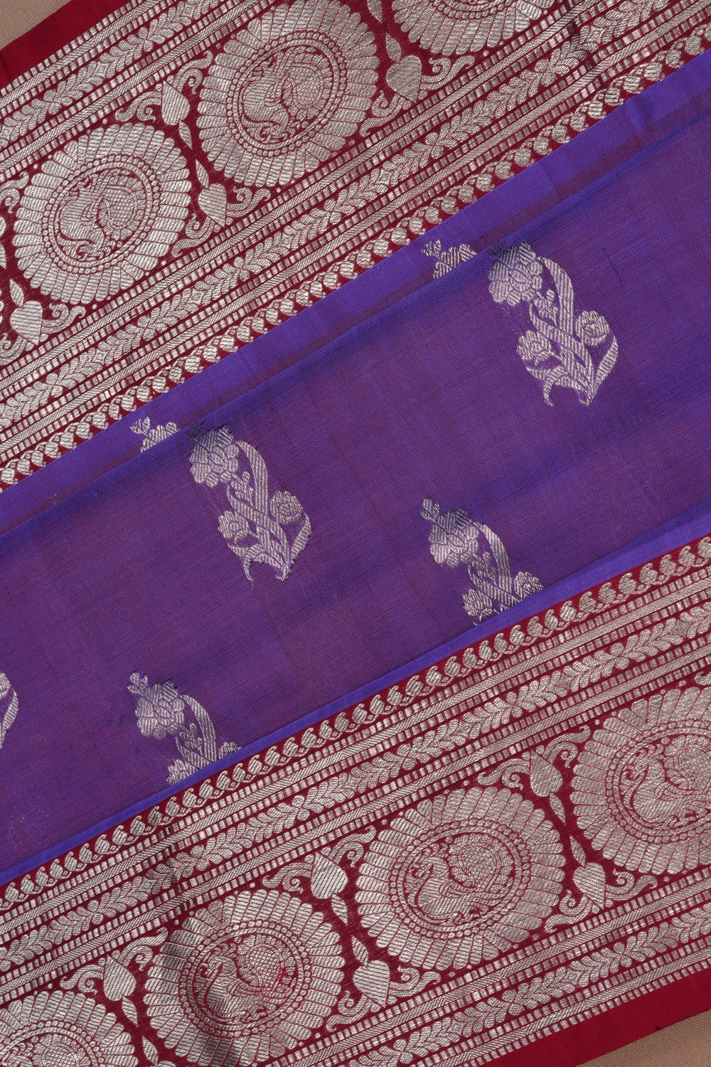 Image of Venkatagiri Silk Purple Saree