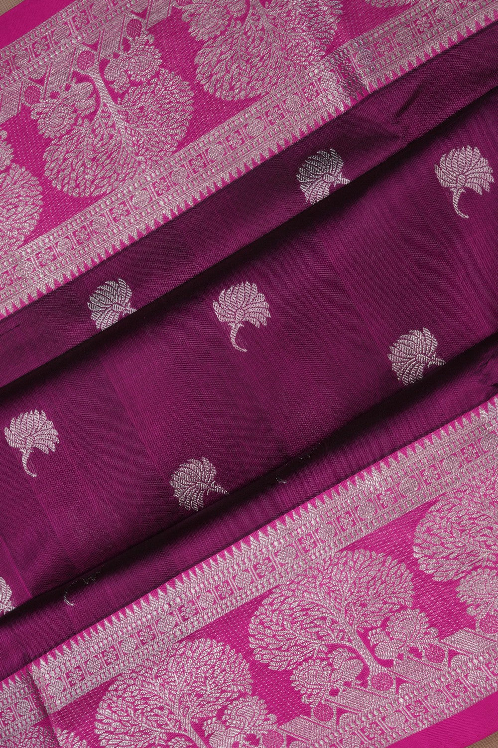 Image of Venkatagiri Silk Purple Saree
