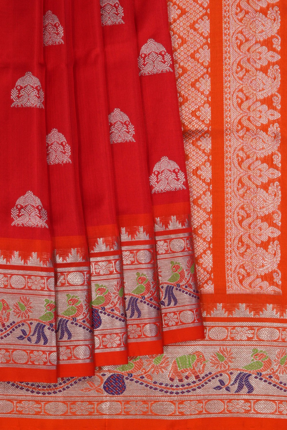 Venkatagiri Silk Red Saree