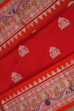 Image of Venkatagiri Silk Red Saree