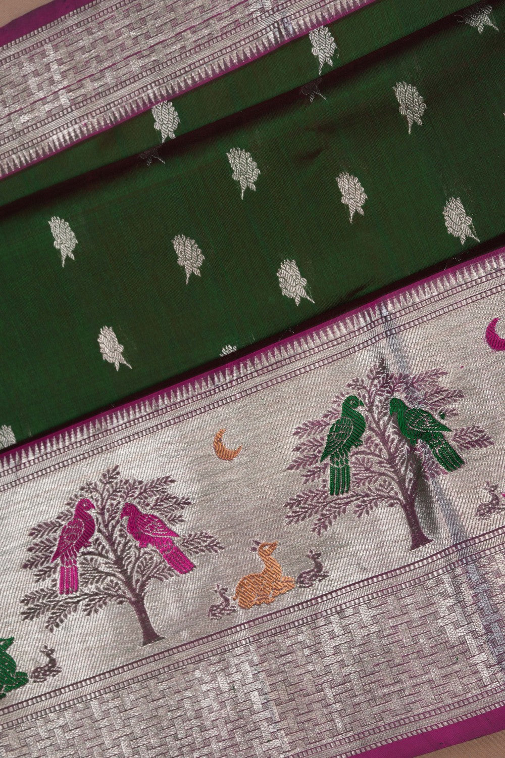 Venkatagiri Silk Green Saree