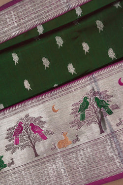 Image of Venkatagiri Silk Green Saree