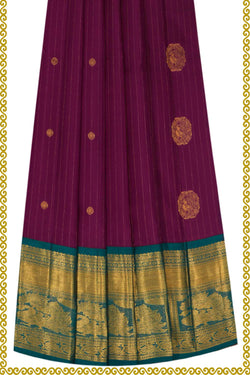 Image of Kanchipattu Pavada Magenta Pink Unstitched Set