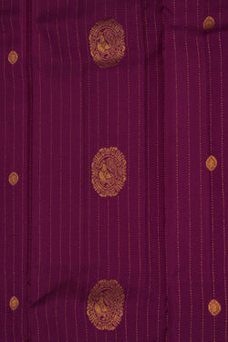 Image of Kanchipattu Pavada Magenta Pink Unstitched Set