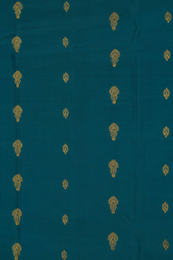 Image of Kanchipattu Pavada Teal Green Green Unstitched Set