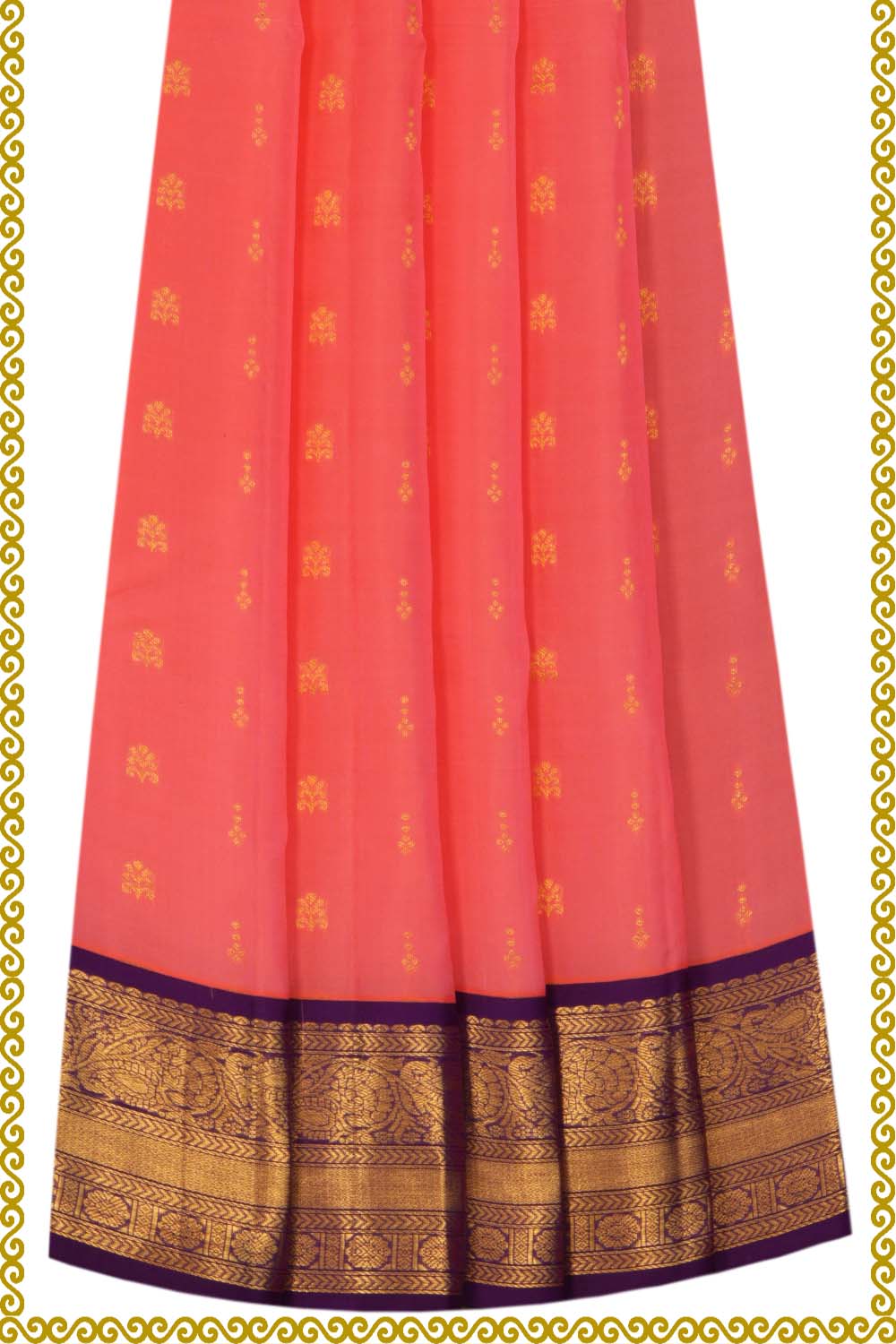 Pavada Rop Kanchipattu Pavada Pink Unstitched Set – Kalanjali