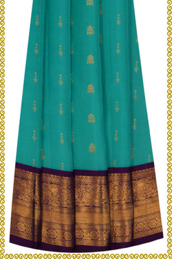 Image of Kanchipattu Pavada Sea Green Unstitched Set