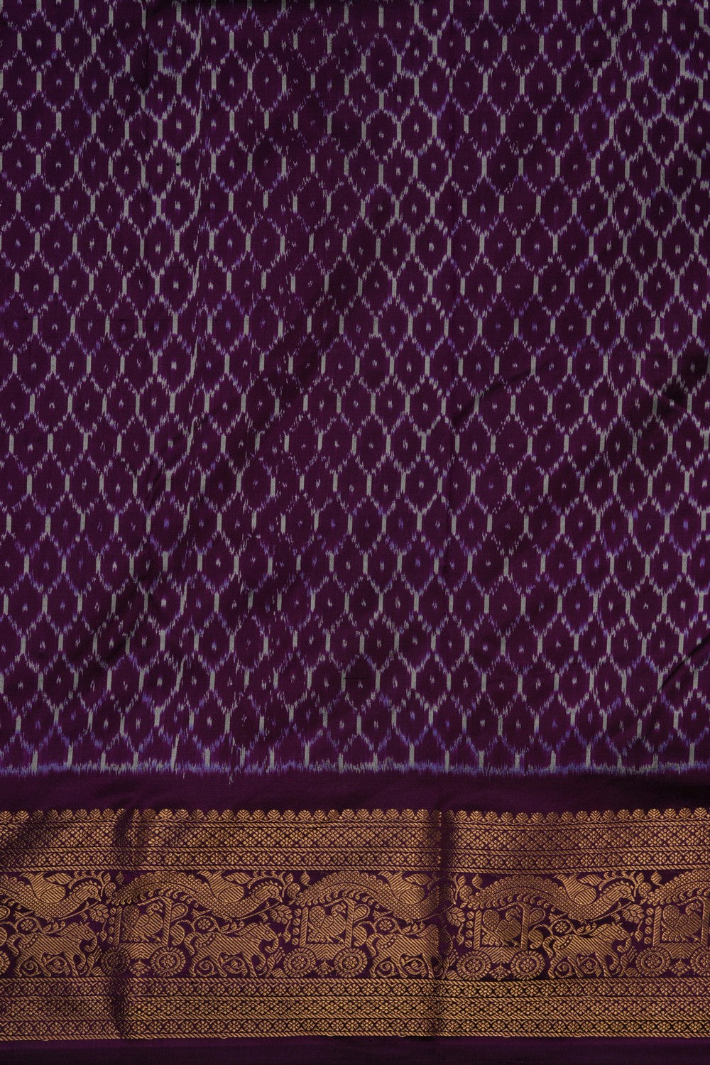 Image of Pochampally Ikat Silk Sea Green Saree