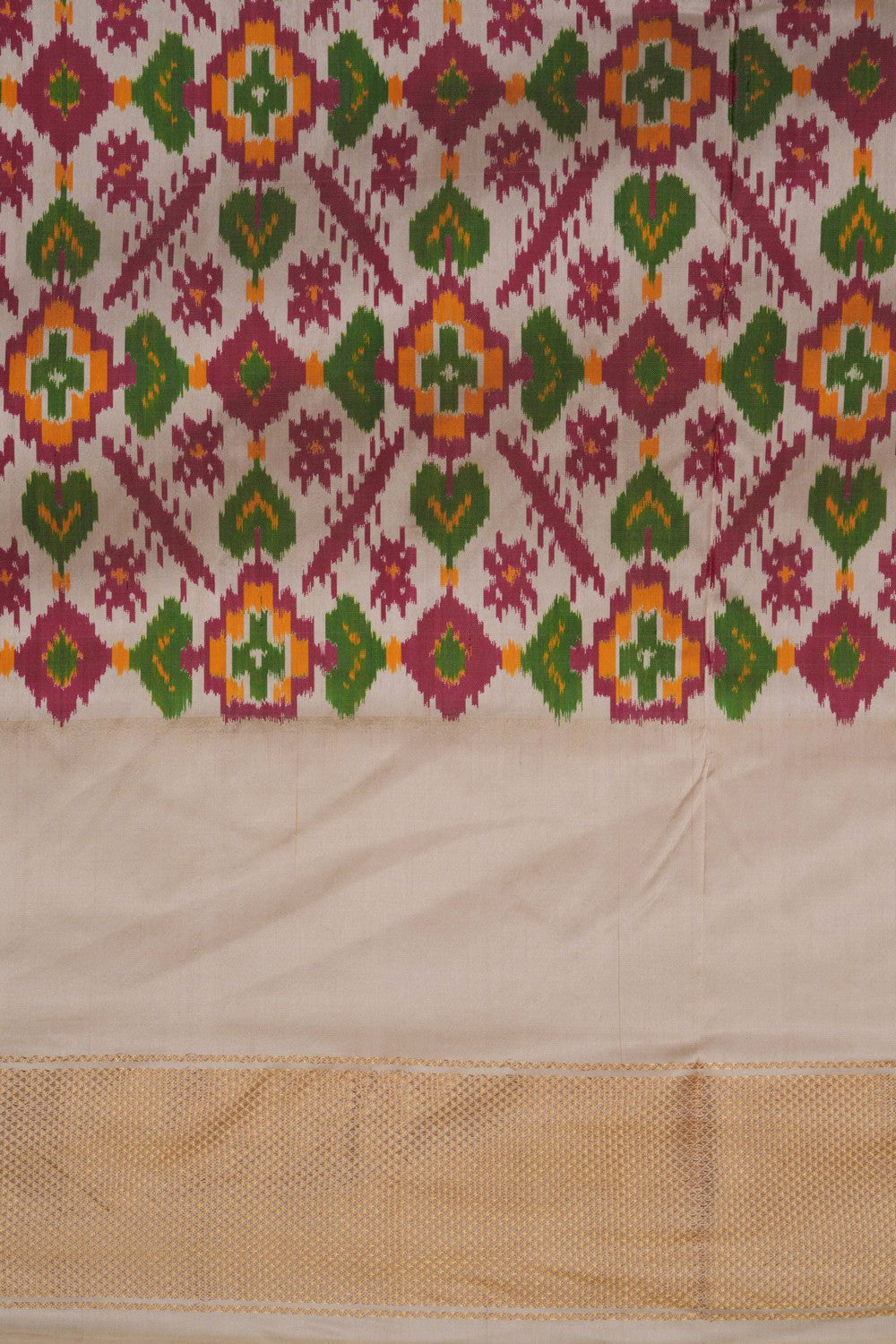 Image of Pochampally Ikat Silk Plum Pink Saree