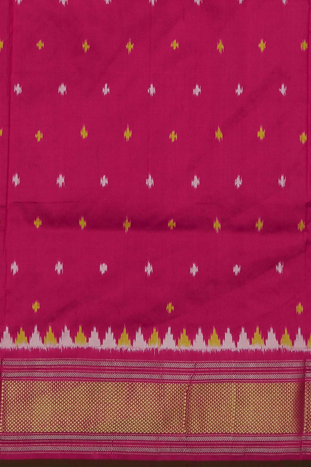 Image of Pochampally Ikat Silk Green Saree