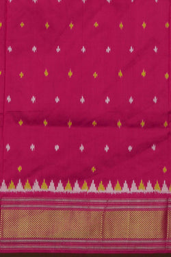 Image of Pochampally Ikat Silk Green Saree