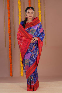 Image of Pochampally Ikat Silk Saree