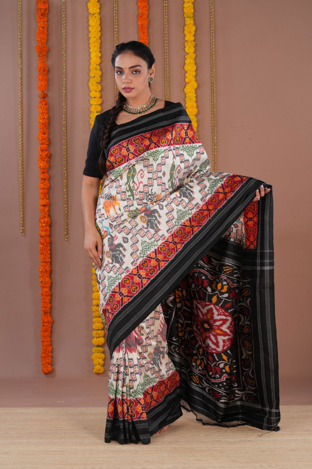 Image of Pochampally Ikat Silk Saree