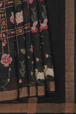 Image of Pichwai Art Tussar Silk Saree