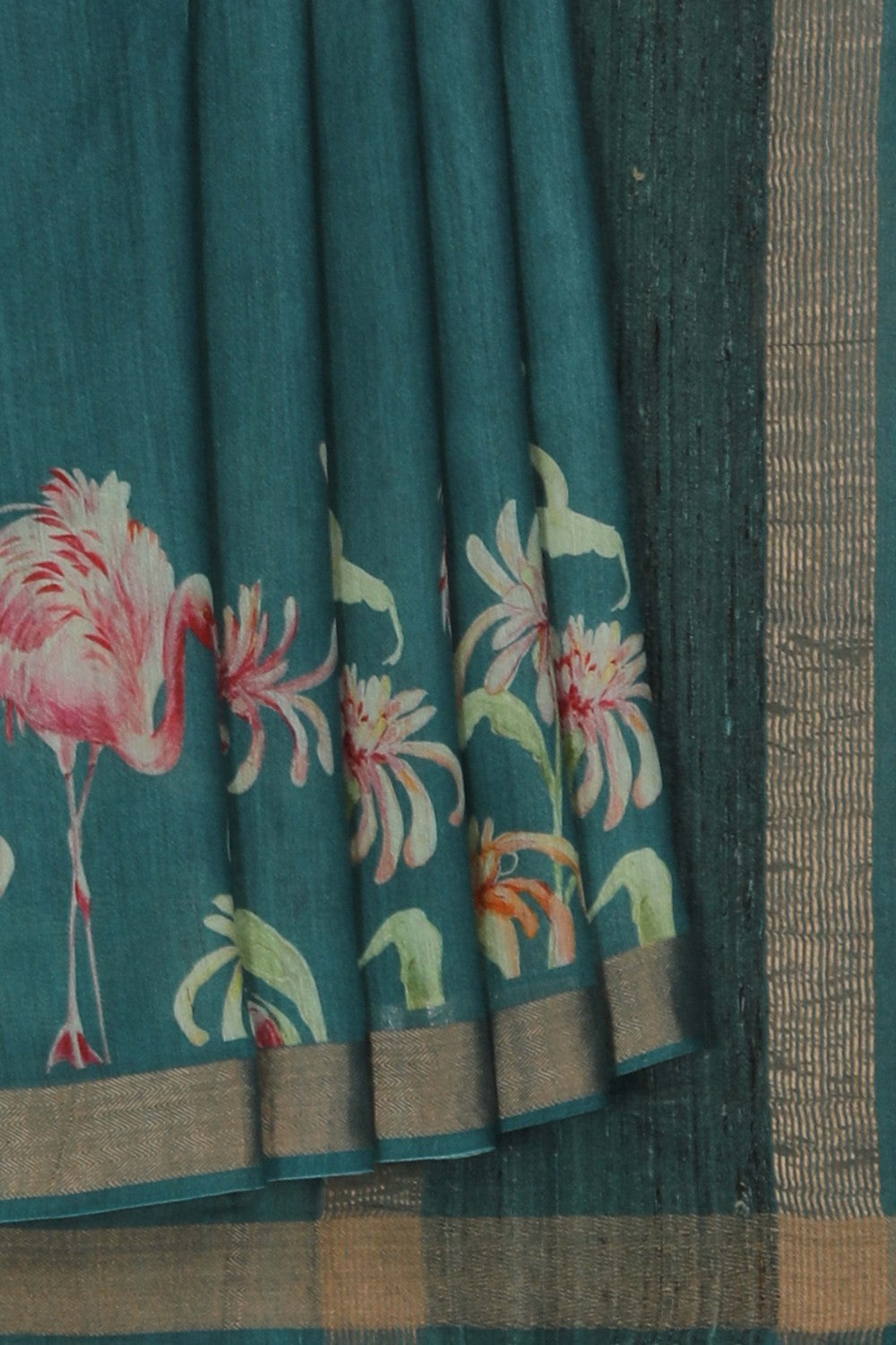 Image of Tussar Silk Printed Saree