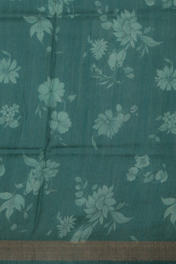 Image of Floral Painted Tussar Silk Saree