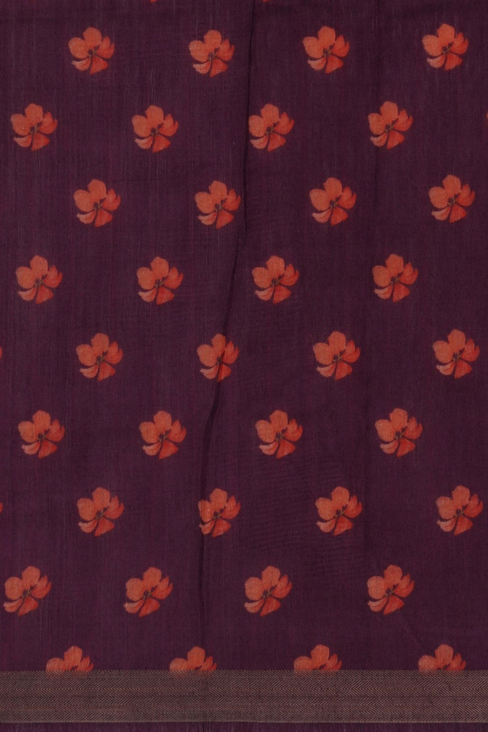 Floral Painted Tussar Silk Saree