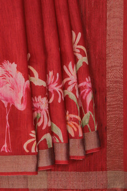 Image of Tussar Silk Printed Saree