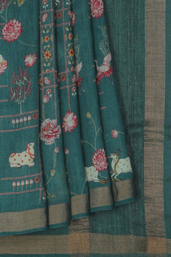 Image of Pichwai Art Tussar Silk Saree
