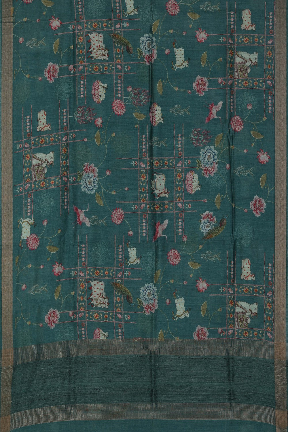 Pichwai Art Tussar Silk Saree