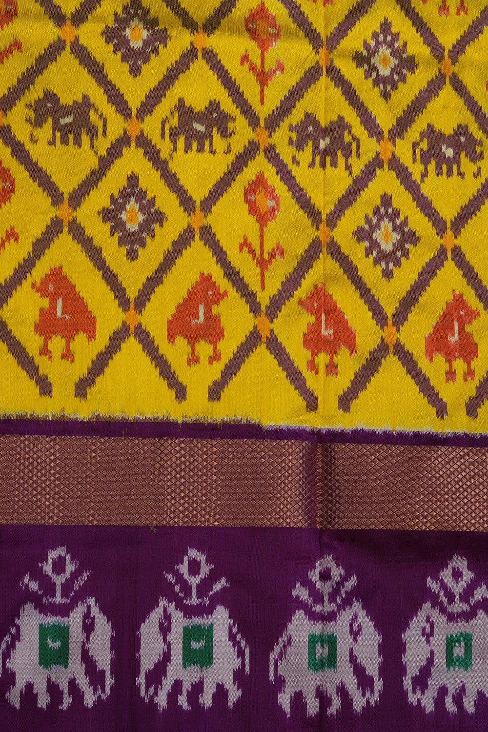 Image of Pochampally-Silk Pavada Unstitched Set
