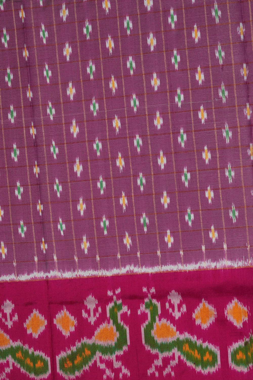 Image of Pochampally-Silk Pavada Unstitched Set