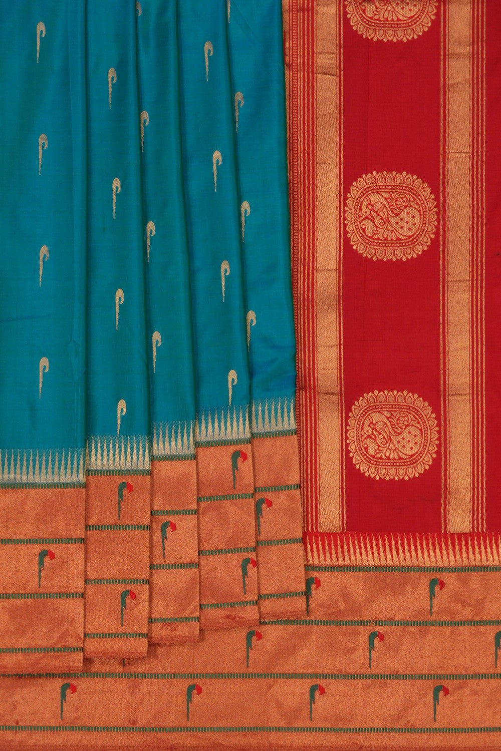 Image of A Beautiful Paithani Blue Saree