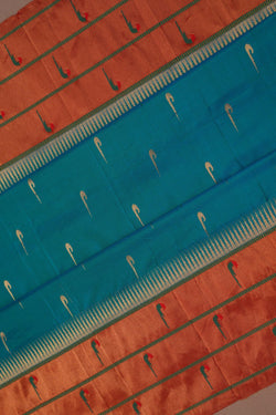 Image of A Beautiful Paithani Blue Saree