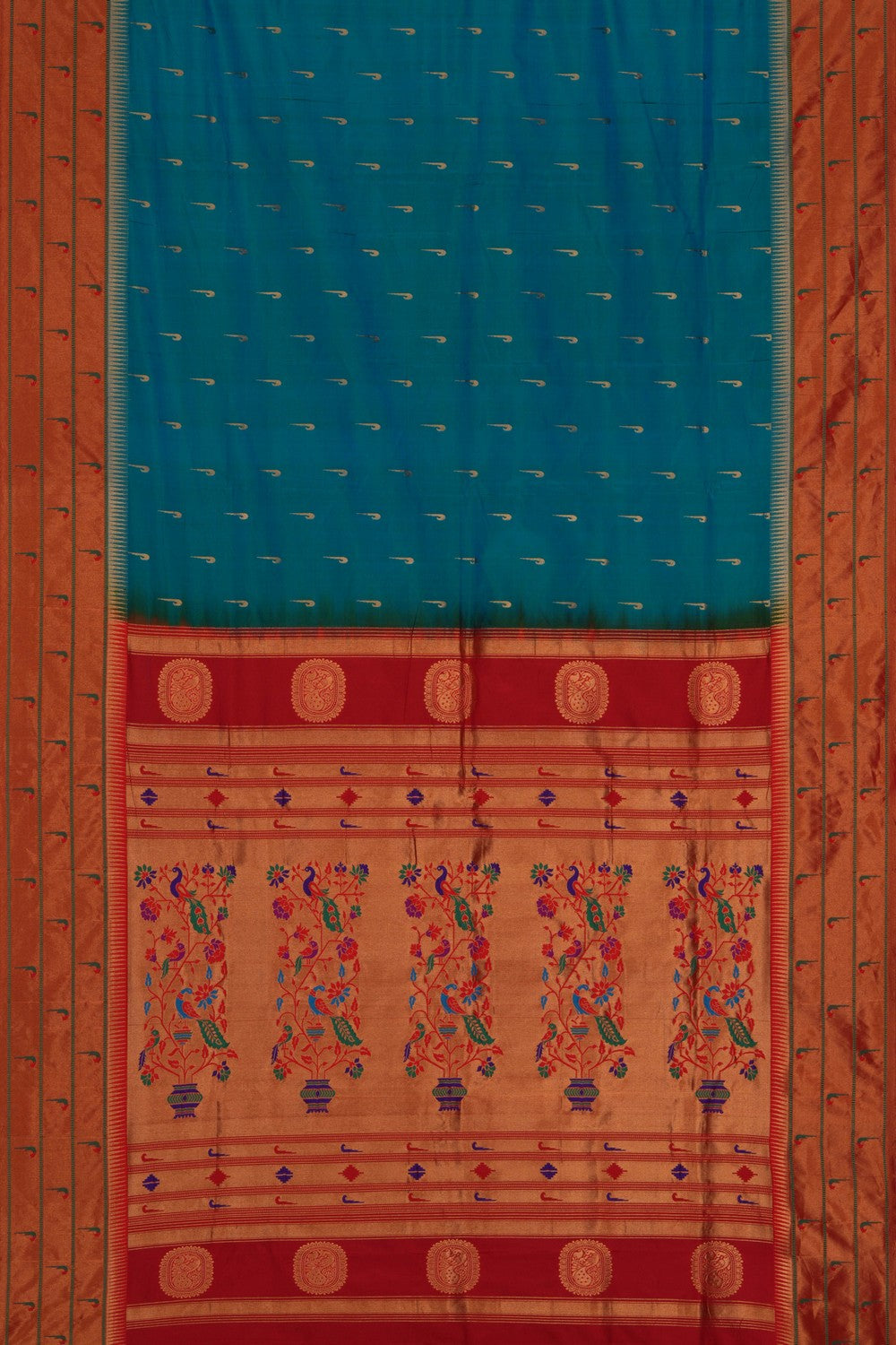 Image of A Beautiful Paithani Blue Saree