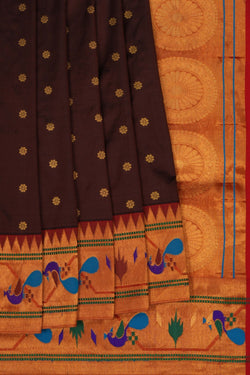 Image of A Beautiful Paithani Brown Saree