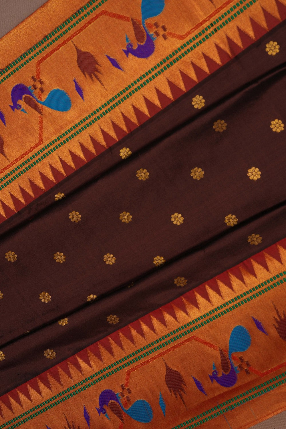 A Beautiful Paithani Brown Saree