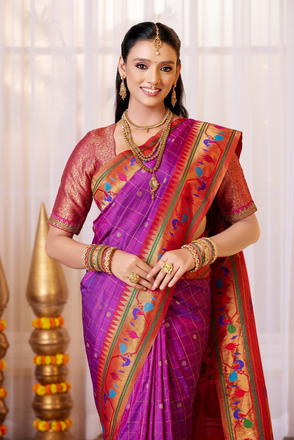 Image of Paithani Purple Saree