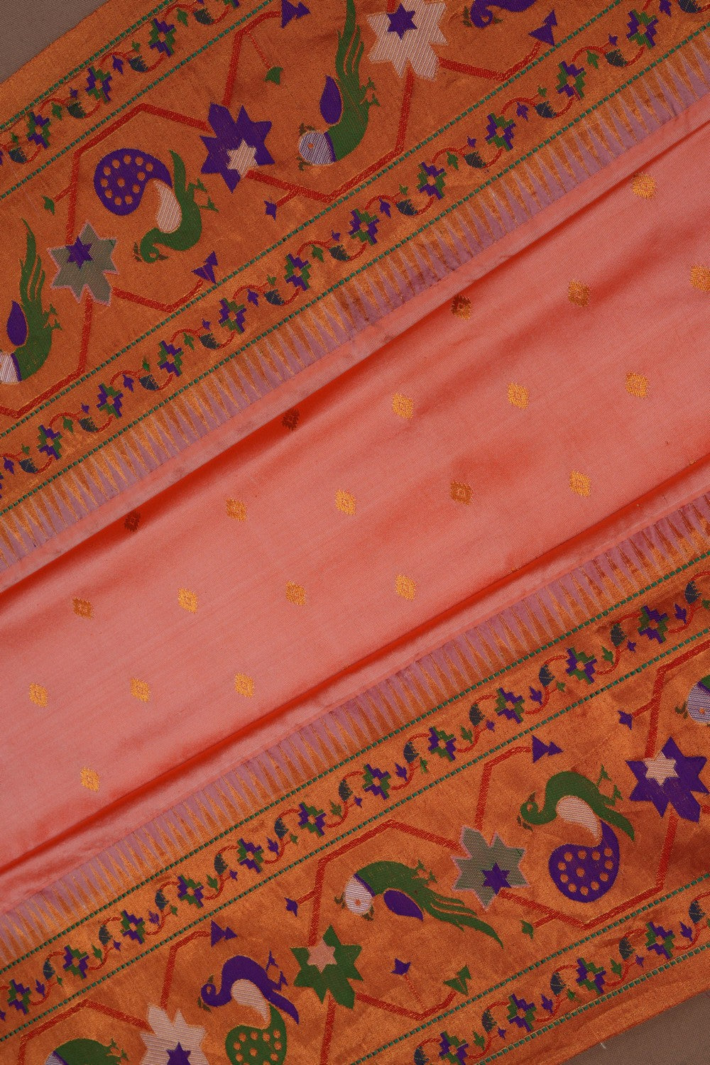 Paithani A Beautiful Peach Saree
