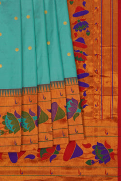 Image of A Beautiful Paithani Sea Green Saree