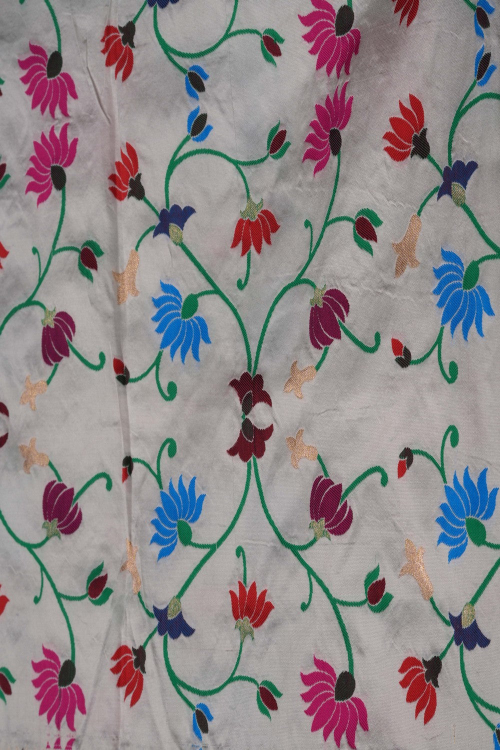 Image of A Beautiful Paithani White Saree