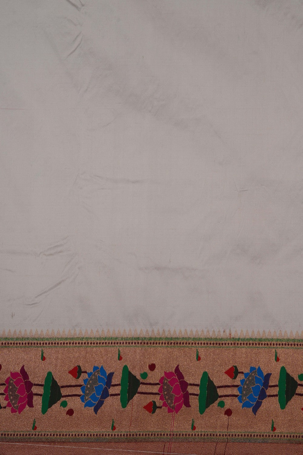 Image of A Beautiful Paithani White Saree