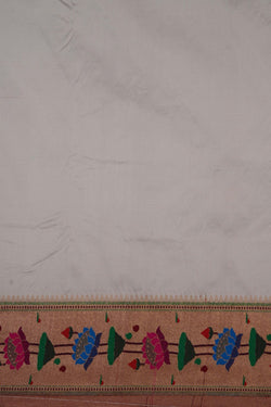 Image of A Beautiful Paithani White Saree