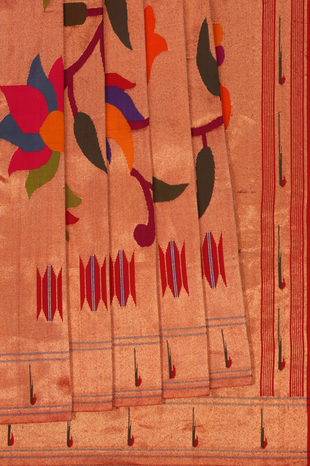 Image of A Beautiful Paithani Red Saree