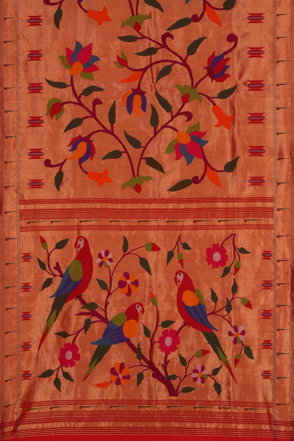 Image of A Beautiful Paithani Red Saree