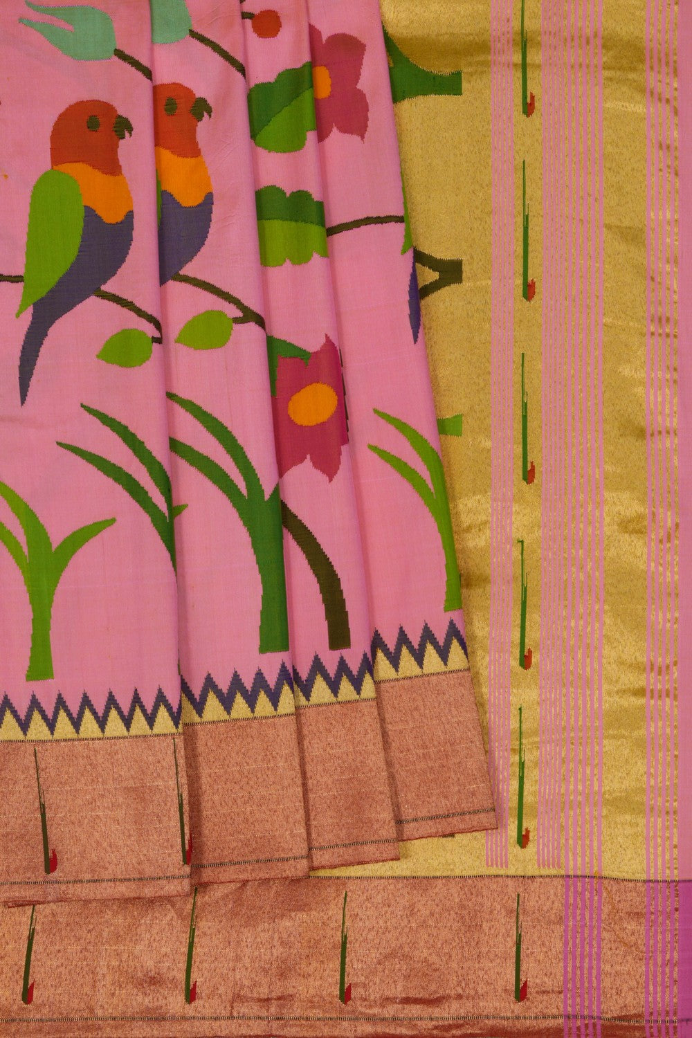 Image of A Beautiful Paithani Pink Saree