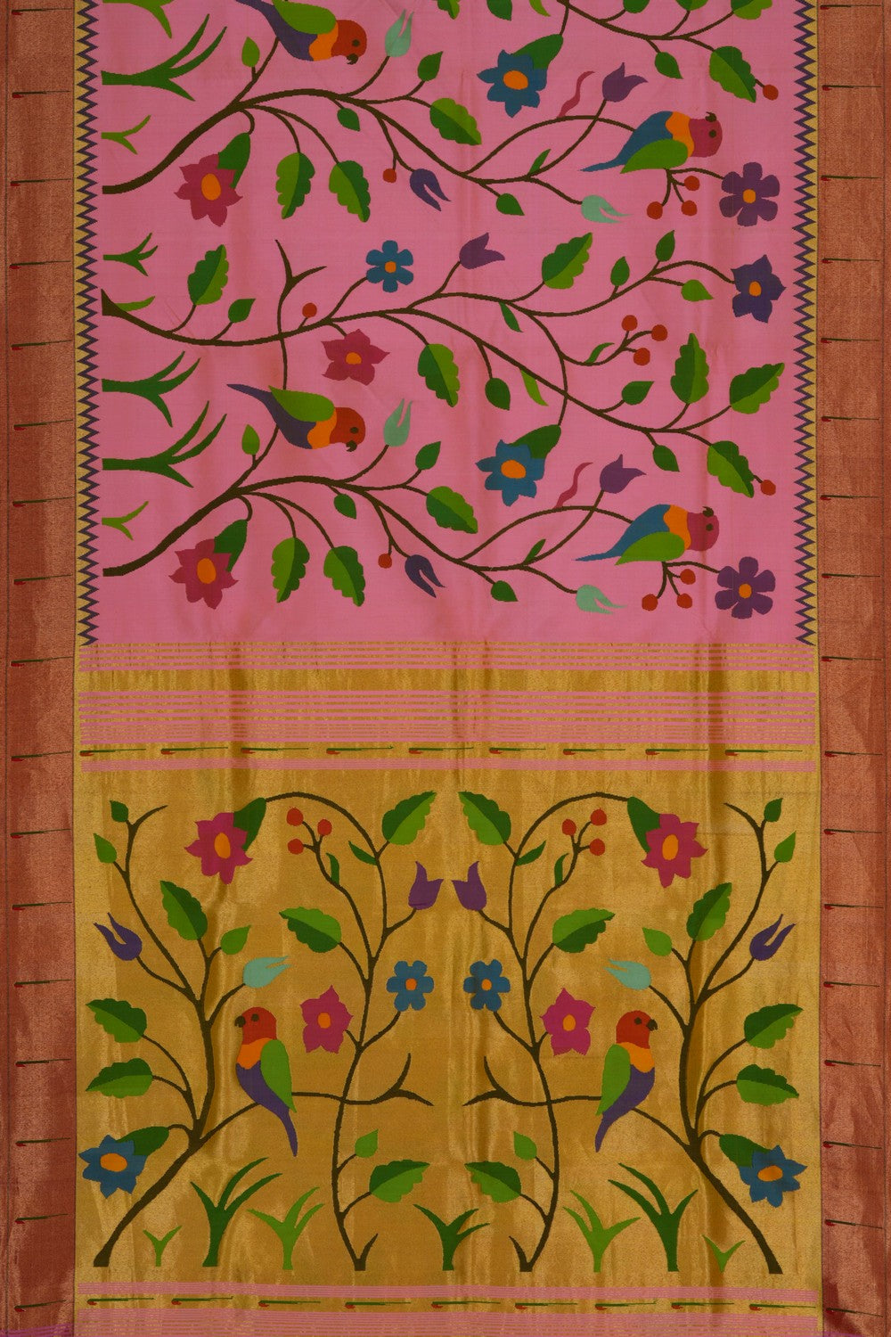 A Beautiful Paithani Pink Saree