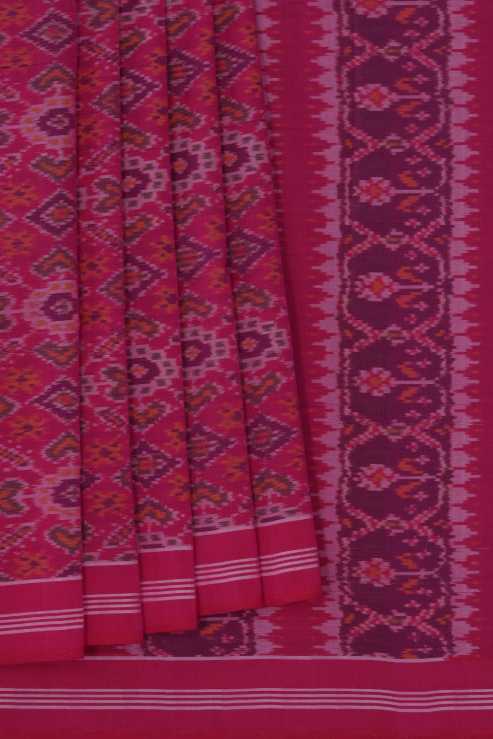 Image of Pochampally Ikat Cotton Silk Saree