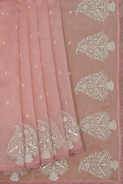 Image of Tissue Silk Pink Saree