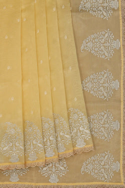 Image of Tissue Silk Yellow Saree