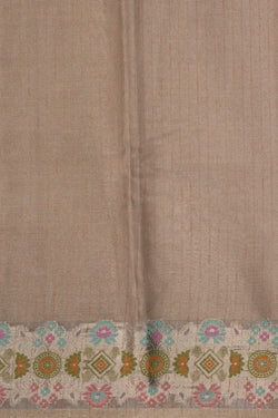 Image of Tissue Embroidery Peach Saree