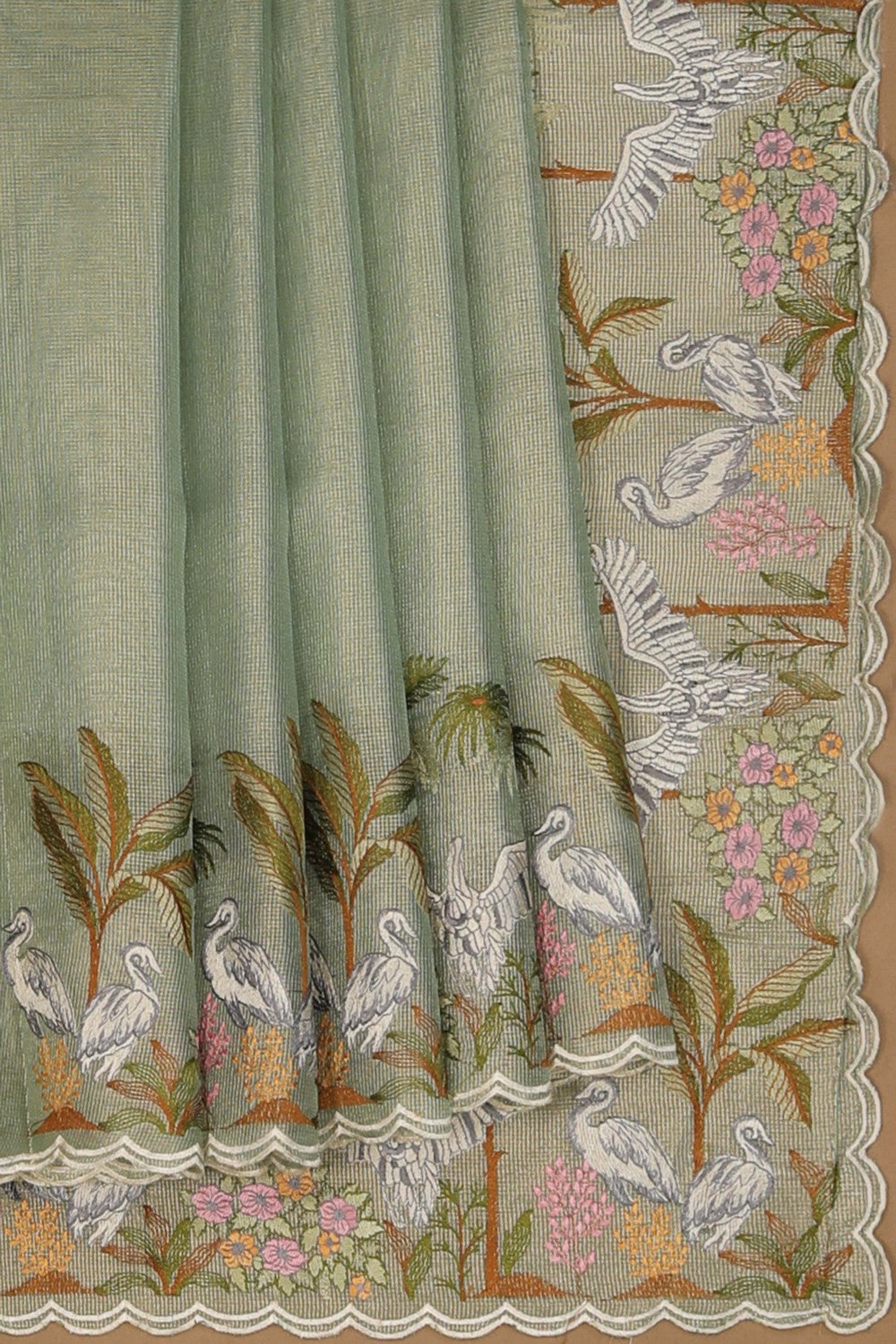 Tissue Silk Green Saree